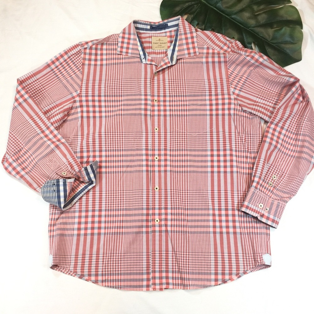 TOMMY BAHAMA | orange plaid button up shirt